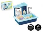 Teddies Chiuveta albastra de spalat vase + robinet de apa cu baterie, plastic, cu accesorii in cutie (TD00850197) Bucatarie copii