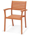  Kerti szék, Orlando, barna, 56, 5 x 56 x 84, 9 cm, tömör eukaliptuszfa, ergonomikus kialakítású, FSC tanúsítvánnyal, időjárásálló (2NAB2197)