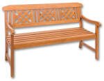  Kerti pad, Orlando, barna, 145, 6 x 62, 5 x 86, 5 cm, tömör eukaliptuszfa, háttámlával, 3 személyes, FSC tanúsítvánnyal, időjárásálló (2NAB2173)