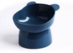  Bol din plastic, cu picior inalt, pentru pisici, albastru, cu urechi de urs, 12 x 11 xm