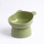  Bol din plastic, cu picior inalt, pentru pisici, verde, cu urechi de urs, 12 x 11 xm