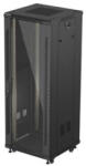 Lanberg FF01-6632-12B 19" 32U SZÉL: 600mm MÉLY: 600mm MAG: 1603mm lapraszerelt üvegajtós fekete álló rack szekrény - pcx