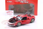 Bburago Количка Ferrari 296 GTB Assetto Fiorano year 2022 red / white 1: 18 (Bburago) (24070)
