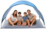 VEVOR Strandsátor 4 személyes 267x165x153 cm UV50+ napvédő strandsátor hordtáskával