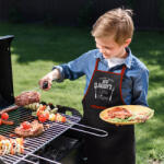 BBQ Grill kötény - gyerek méret - 44 x 60 cm - fekete (56294B)