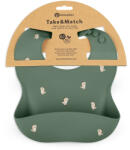 Petite&Mars Szilikon előke Take&Match Green Dinos 6m+ (706717)