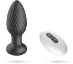 Crushious Dop Anal Twister Remote Control, 7 Moduri Vibratii, 7 Moduri Rotatii, Silicon, USB, Negru, 9.6 cm