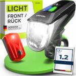 Velmia Led kerékpár lámpa szett Usb 8, 5h IPX4 fényerőszabályzó (22355)