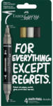 Faber-Castell Akril marker készlet, kétvégű MULTIMARK klasszikus színek Faber-Castell fehér, ezüst, arany, fekete 4klf. szín (FC186010) - cartridge