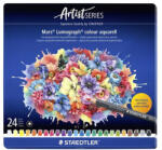 STAEDTLER Akvarell színes ceruza készlet, hatszögletű, fémdobozos, STAEDTLER "Mars® Lumograph® 104", 24 különböző szín (TS104M24) - fapadospatron