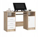 AKORD Ana számítógépasztal sonoma-fehér 124cm Akd (IP0PANADĄBBIA003)