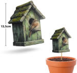  Nyomtatott dekorkarton - Madáretető zöld 11, 2x13, 7cm - őszi dekorációhoz és koszorúhoz