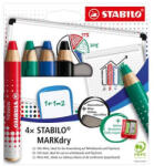 STABILO Jelölőceruza készlet STABILO MARKdry fehér táblákhoz és flipchartpapírhoz vastag kerek heggyel 4 darabos B (648/4-5)