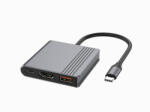 Gembird A-CM-COMBO3-05 USB Type-C 3-in-1 Multi-Port Adapter Space Grey (A-CM-COMBO3-05)