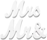 Flippy Decor pentru Masa, Flippy, Model Mr&Mrs, Tematica Nunta, 10x20 cm, Alb (131223)