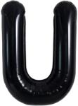 Flippy Balon Folie Metalizata Litera U, Flippy, 40 cm, Umflati cu Heliu sau Aer, Ambalaj Individual, Pai inclus, Negru (129371)