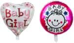 Flippy Set 2 Baloane din Folie Metalizata, Flippy, Figurine Inima si Cerc, Tema Botez Fetita, 45 cm, Ambalaj Individual, Pai Inclus, Umflare cu Aer sau (130967)