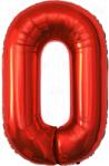 Flippy Balon din Folie Metalizata Flippy, Figurina Cifra, Tema Aniversare 80 cm, Ambalaj Individual, Pai inclus, Umflare cu Aer sau Heliu, Rosu, Cifra 0 (129136)