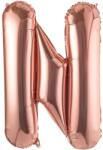 Flippy Balon Folie Metalizata Litera N, Flippy, 100 cm, Umflati cu Heliu sau Aer, Ambalaj Individual, Pai inclus, Rose Gold (129416)