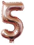 Flippy Balon din Folie Flippy, Cifra 5, 81 cm, Pentru Aer sau Heliu, Bulk, Roz Auriu (126206)