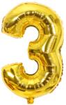 Flippy Balon din Folie Flippy, Cifra 3, 81 cm, Pentru Aer sau Heliu, Auriu (126192)
