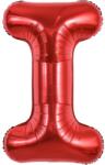 Flippy Balon Folie Metalizata Litera I, Flippy, 40 cm, Umflati cu Heliu sau Aer, Ambalaj Individual, Pai inclus, Rosu (129385)