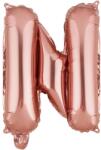 Flippy Balon Folie Metalizata Litera N, Flippy, 40 cm, Umflati cu Heliu sau Aer, Ambalaj Individual, Pai inclus, Rose Gold (127254)