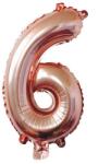 Flippy Balon din Folie Flippy, Cifra 6, 81 cm, Pentru Aer sau Heliu, Bulk, Roz Auriu (126236)