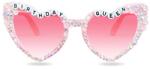 Flippy Ochelari Decorativi, Flippy, Model Birthday Queen, cu Perle si Pietre, pentru Aniversari, din PC, 15.3 x 5.7 x 14.5 cm, Roz (136186)