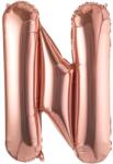 Flippy Balon Folie Metalizata Litera N, Flippy, 80 cm, Umflati cu Heliu sau Aer, Ambalaj Individual, Pai inclus, Rose Gold (129494)