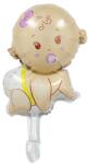 Flippy Balon din Folie Metalizata, Flippy, Mini Figurina, Model Bebelus Fetita, Tematica Gender Reveal, 45x25 cm, Ambalaj Individual, Pai Inclus, Umflare cu Aer sau Heliu, Multicolor (127432)