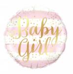 Flippy Balon din Folie Metalizata, Flippy, Figurina Cerc, Model Baby Girl, Tematica Gender Reveal, 45 cm, Ambalaj Individual, Pai Inclus, Umflare cu Aer sau Heliu, Roz (130786)
