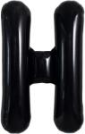 Flippy Balon Folie Metalizata Litera H, Flippy, 40 cm, Umflati cu Heliu sau Aer, Ambalaj Individual, Pai inclus, Negru (129358)