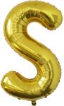 Flippy Balon Folie Metalizata Litera S, Flippy, 80 cm, Umflati cu Heliu sau Aer, Ambalaj Individual, Pai inclus, Auriu (129447)