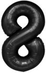 Flippy Balon din Folie Metalizata, Flippy, Figurina Cifra, Tema Aniversare 80 cm, Ambalaj Individual, Pai inclus, Umflare cu Aer sau Heliu, Negru, Cifra 8 (129154)
