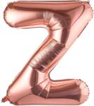 Flippy Balon Folie Metalizata Litera Z, Flippy, 100 cm, Umflati cu Heliu sau Aer, Ambalaj Individual, Pai inclus, Rose Gold (129428)