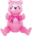Flippy Balon din Folie Metalizata, Flippy, Figurina Animalute, Model Ursulet Asezat, Tematica Aniversare, 44x82.5 cm, Ambalaj Individual, Pai Inclus, Umflare cu Aer sau Heliu, Roz (130784)