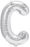 Flippy Balon Folie Metalizata Litera C, Flippy, 80 cm, Umflati cu Heliu sau Aer, Ambalaj Individual, Pai inclus, Argintiu (129457)