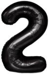 Flippy Balon din Folie Metalizata, Flippy, Figurina Cifra, Tema Aniversare 100 cm, Ambalaj Individual, Pai inclus, Umflare cu Aer sau Heliu, Negru, Cifra 2 (129108)