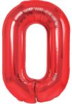 Flippy Balon din Folie Metalizata Flippy, Figurina Cifra, Tema Aniversare 100 cm, Ambalaj Individual, Pai inclus, Umflare cu Aer sau Heliu, Rosu, Cifra 0 (129096)
