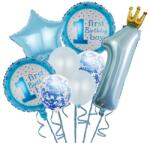 Flippy Set 8 Baloane din Folie Metalizată si din Latex, Flippy, Figurine Cifra 1 Printesa 91cm, Stea 45 cm si Cerc 55 cm, Baloane Latex 30 cm, Tema Prima (130950)
