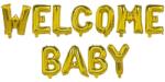 Flippy Set Baloane din Folie Metalizata, Flippy, Model Welcome Baby, Litere de 40 cm, Baloane Party, Ambalaj Individual, Pai, Ata si Adeziv Incluse, Umflare cu Aer sau Heliu, Auriu (127470)