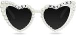 Flippy Ochelari Decorativi, Flippy, Model Just Married, cu Perle, pentru Nunta, din PC, 15.3 x 5.7 x 14.5 cm, Alb (136185)