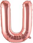 Flippy Balon Folie Metalizata Litera U, Flippy, 80 cm, Umflati cu Heliu sau Aer, Ambalaj Individual, Pai inclus, Rose Gold (129501)