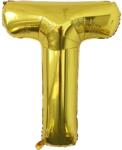 Flippy Balon Folie Metalizata Litera T, Flippy, 80 cm, Umflati cu Heliu sau Aer, Ambalaj Individual, Pai inclus, Auriu (129448)