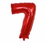 Flippy Balon din Folie Metalizata Flippy, Figurina Cifra, Tema Aniversare 100 cm, Ambalaj Individual, Pai inclus, Umflare cu Aer sau Heliu, Rosu, Cifra 7 (129103)