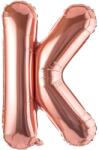 Flippy Balon Folie Metalizata Litera K, Flippy, 100 cm, Umflati cu Heliu sau Aer, Ambalaj Individual, Pai inclus, Rose Gold (129413)