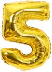 Flippy Balon din Folie Flippy, Cifra 5, 81 cm, Pentru Aer sau Heliu, Bulk, Auriu (126210)