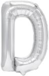 Flippy Balon Folie Metalizata Litera D, Flippy, 80 cm, Umflati cu Heliu sau Aer, Ambalaj Individual, Pai inclus, Argintiu (129458)