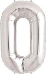 Flippy Balon din Folie Flippy, Cifra 0, 81 cm, Pentru Aer sau Heliu, Bulk, Argintiu (126180)